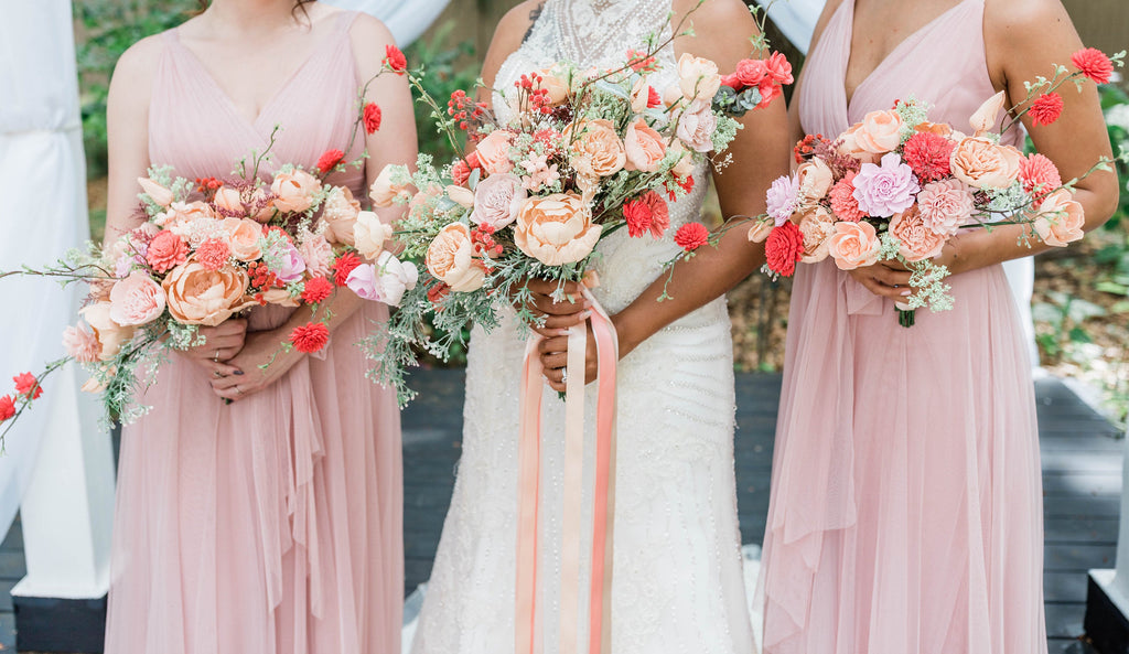 Dusty Rose Blush Pink Rose Sola Wedding Flower Bouquet – SolaFlowerStore