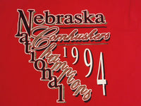 Nebraska Cornhuskers Vintage 1994 National Champions 90's FOTL Made in USA T-Shirt