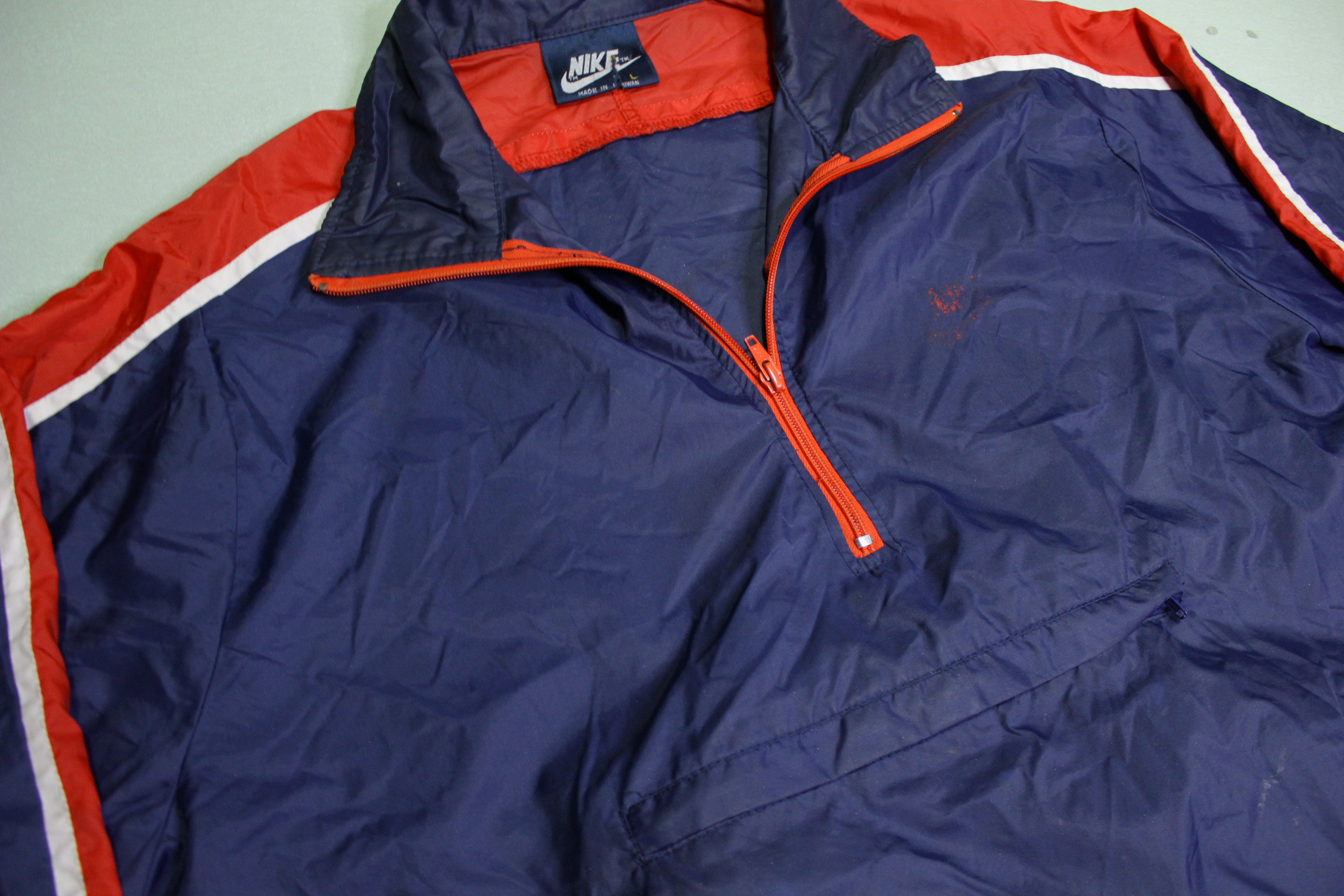 vintage nike windbreaker red white and blue