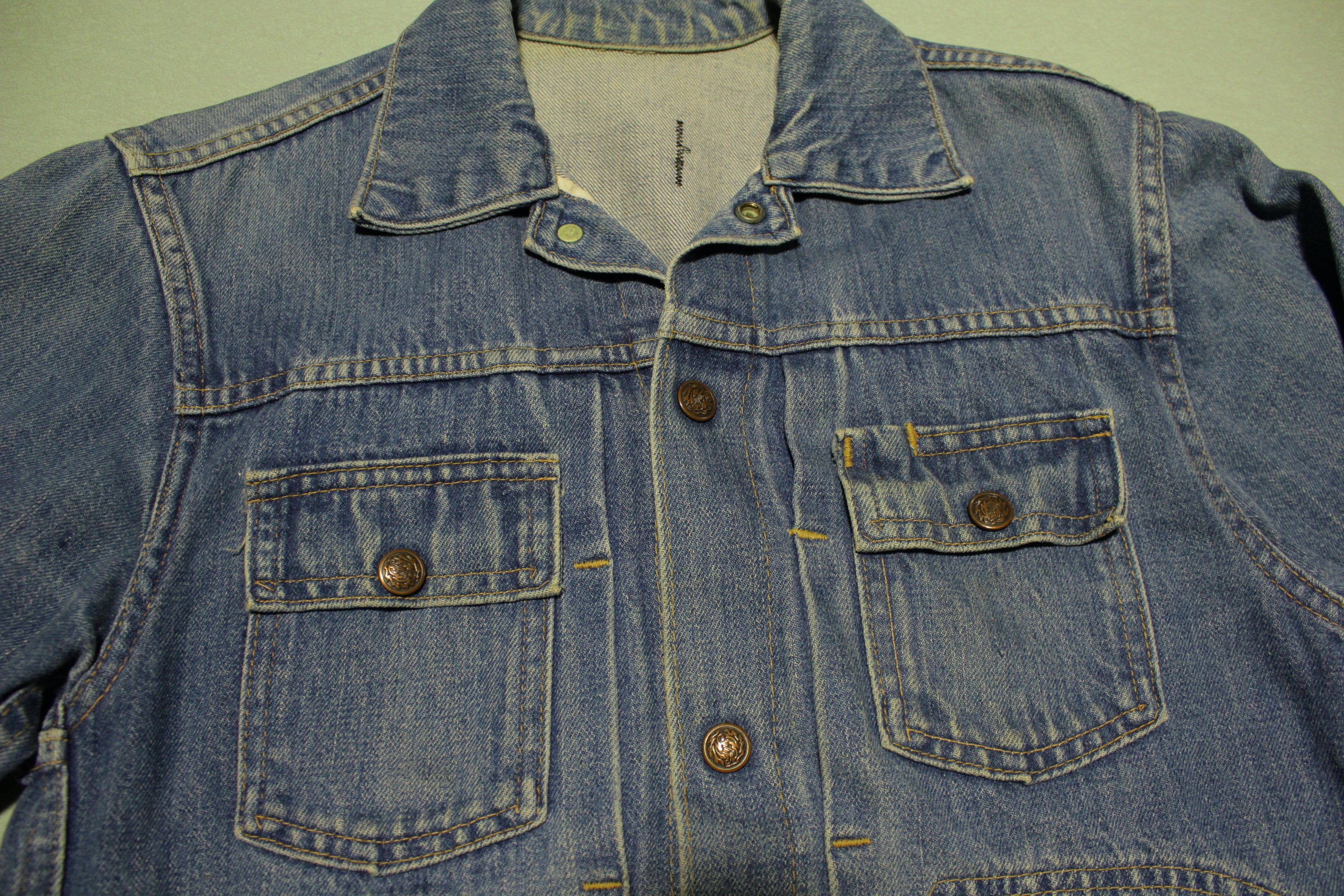 Sears Roebucks Vintage 1950's Selvedge Pleated Denim Jean Jacket