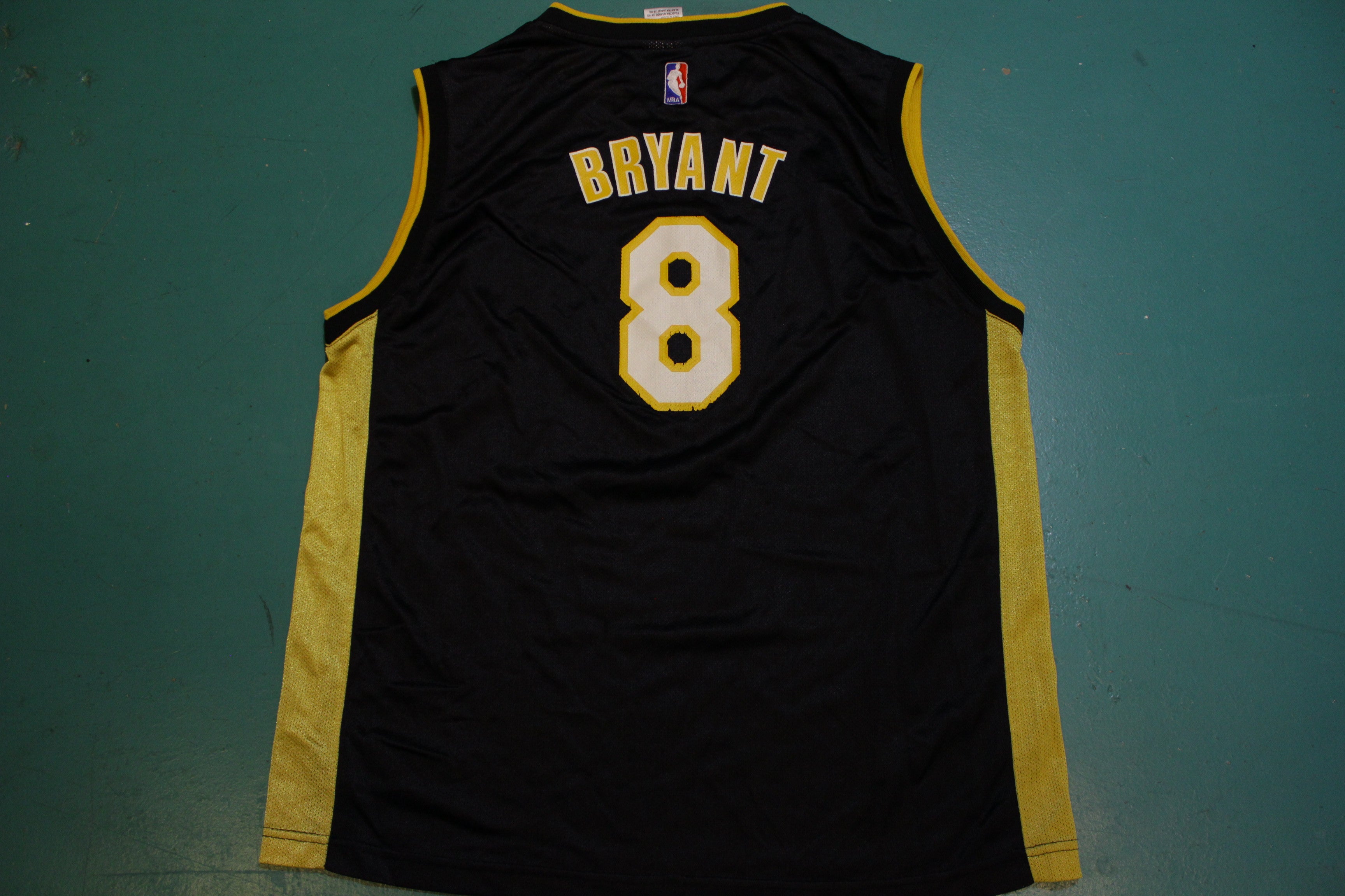 Reebok Vintage Los Angeles Lakers Kobe Bryant #8 Black GOLD Jersey