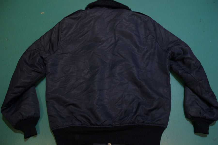 Dickies Vintage Made in USA Quilt Lined Bomber Blue Flight Jacket 70's ...