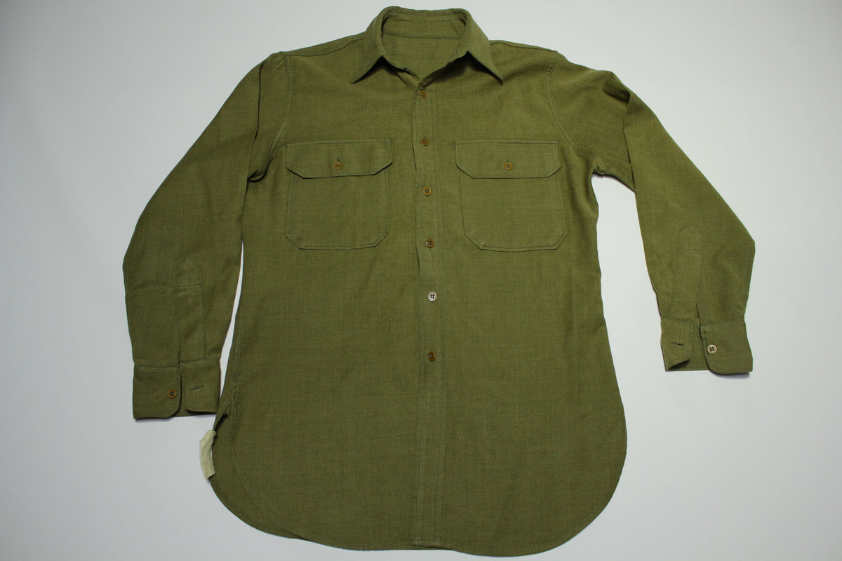 US ARMY WW2 M37 Wool Vintage 1940's Field Service Military Shirt With ...