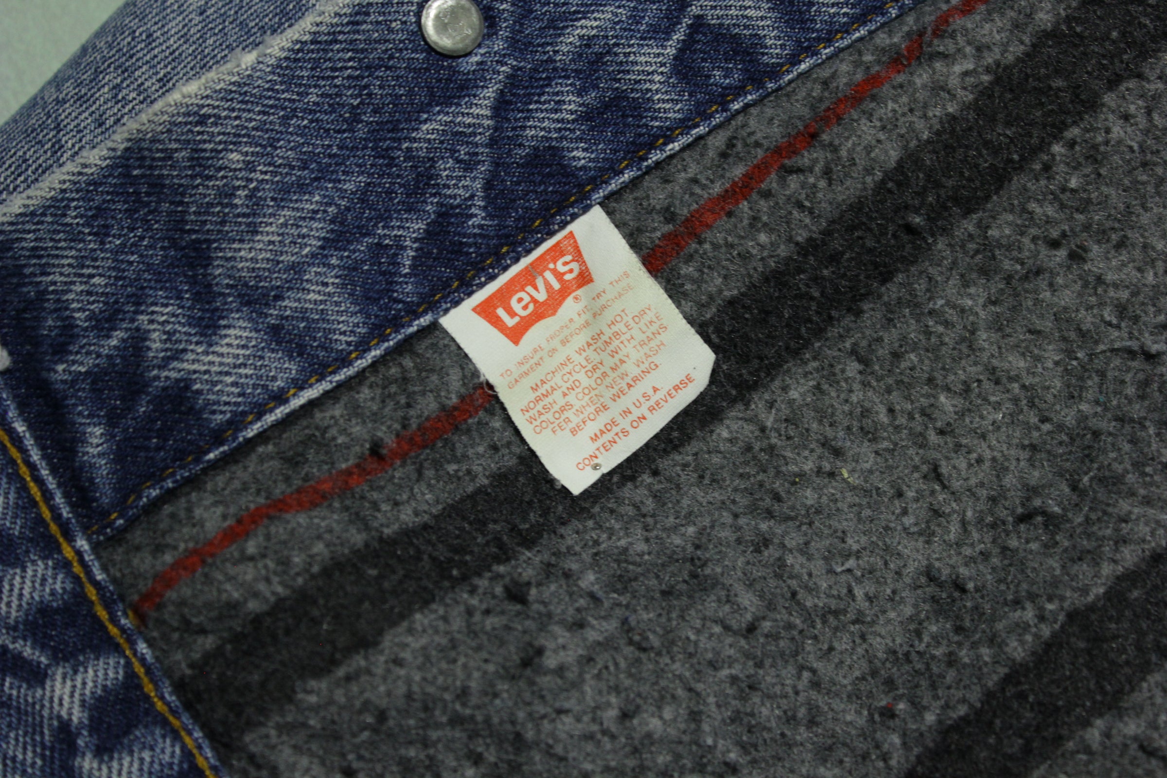 Levis 71506-0316 Vintage 80s 2 Side Pocket Blanket Lined Denim Jean Tr –  thefuzzyfelt