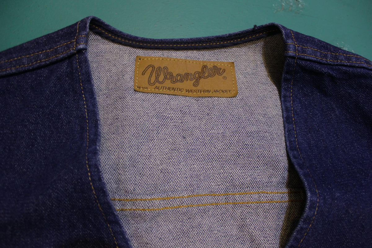 Wrangler Jeans Vintage 80's Dark Wash New M-159 Denim Western Wear Ves –  thefuzzyfelt