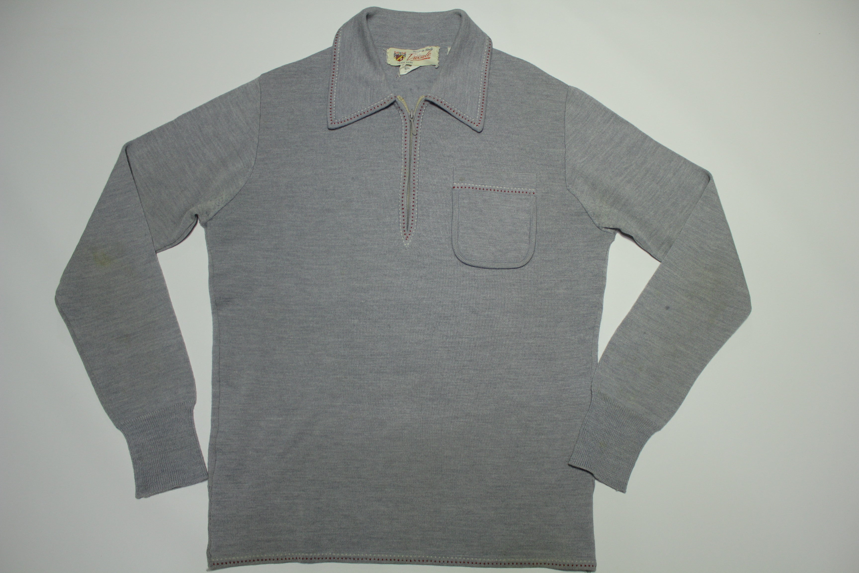 Ducale Vintage Made in Italy Wool Trade Mark 60s Quarter Zip