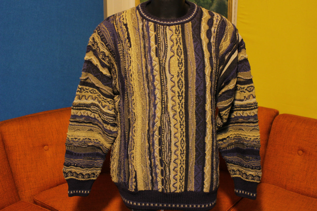Norm Thompson Men's XL Italian Striped Sweater Coogi Style Biggie Cosb ...