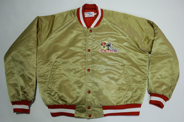 Vintage 80s San Francisco 49ers Chalk Line Jacket Mens 2XL NFL Football  Gold