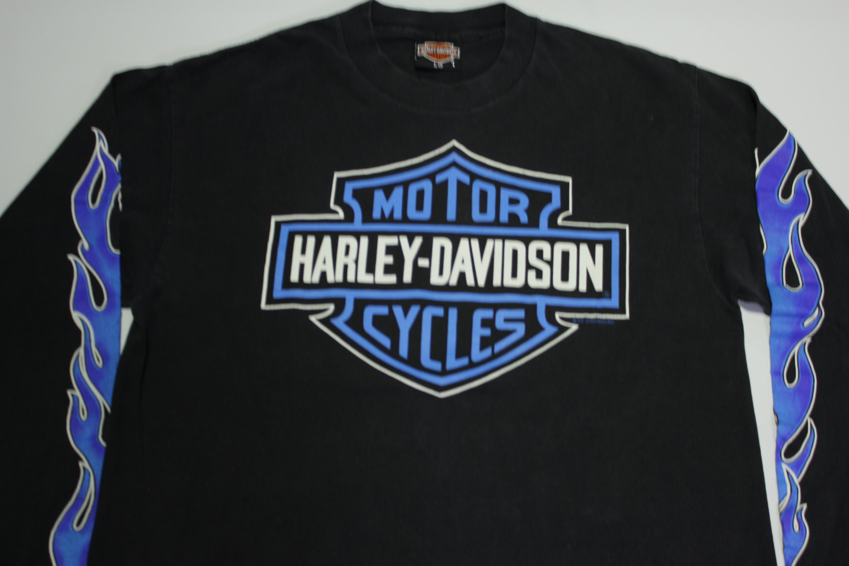 Harley Davidson Motorcycles HD Vintage 80's 90's Long Sleeve Blue