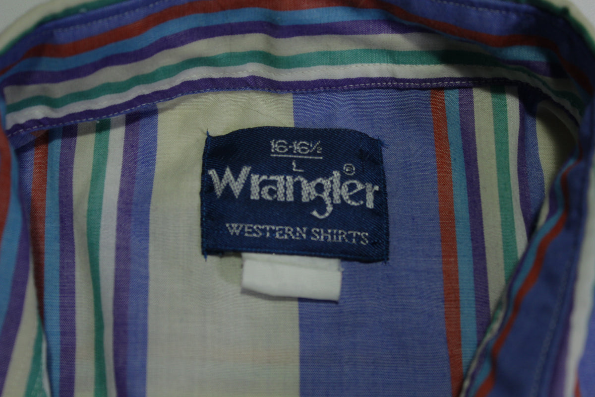 Wrangler Vintage 90's Striped Pearl Snap Western Button Up Shirt –  thefuzzyfelt