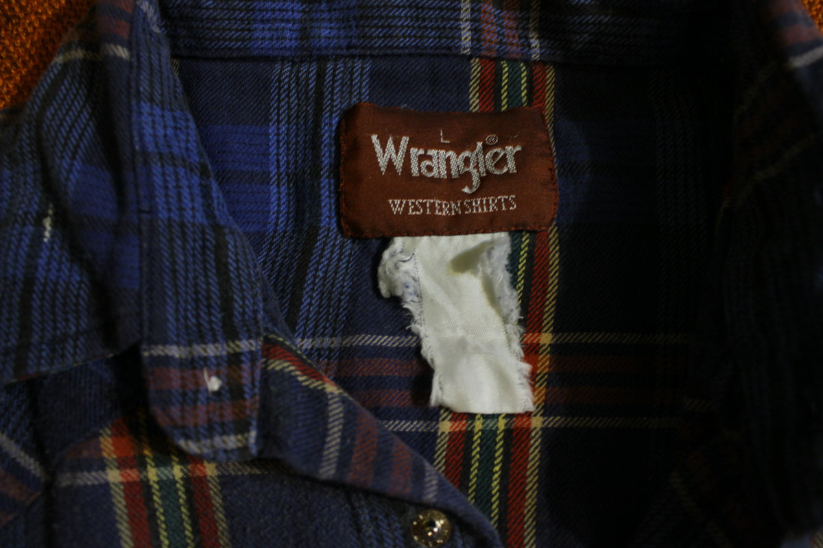 Wrangler Pearl Snap Vintage Plaid Flannel Western Shirt. – thefuzzyfelt