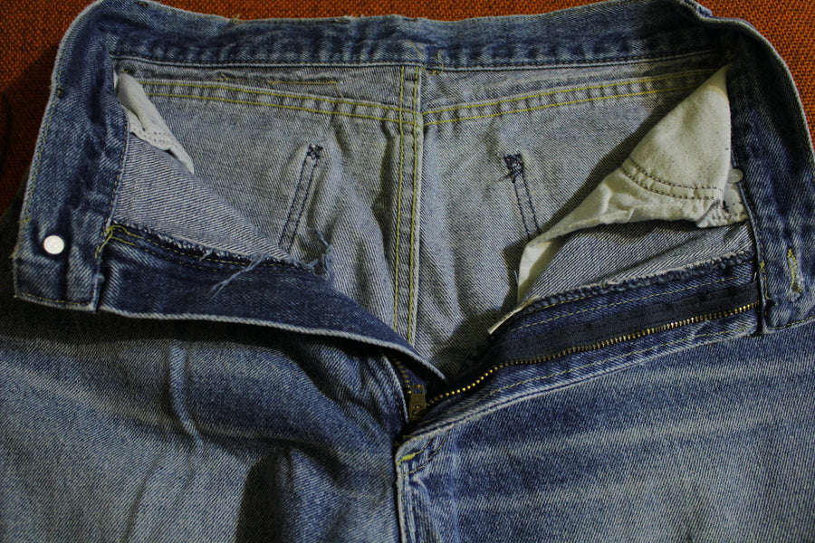 Lee Riders Blue Jeans Vintage Denim 1980's Made In USA 27x30 Grunge Ni ...