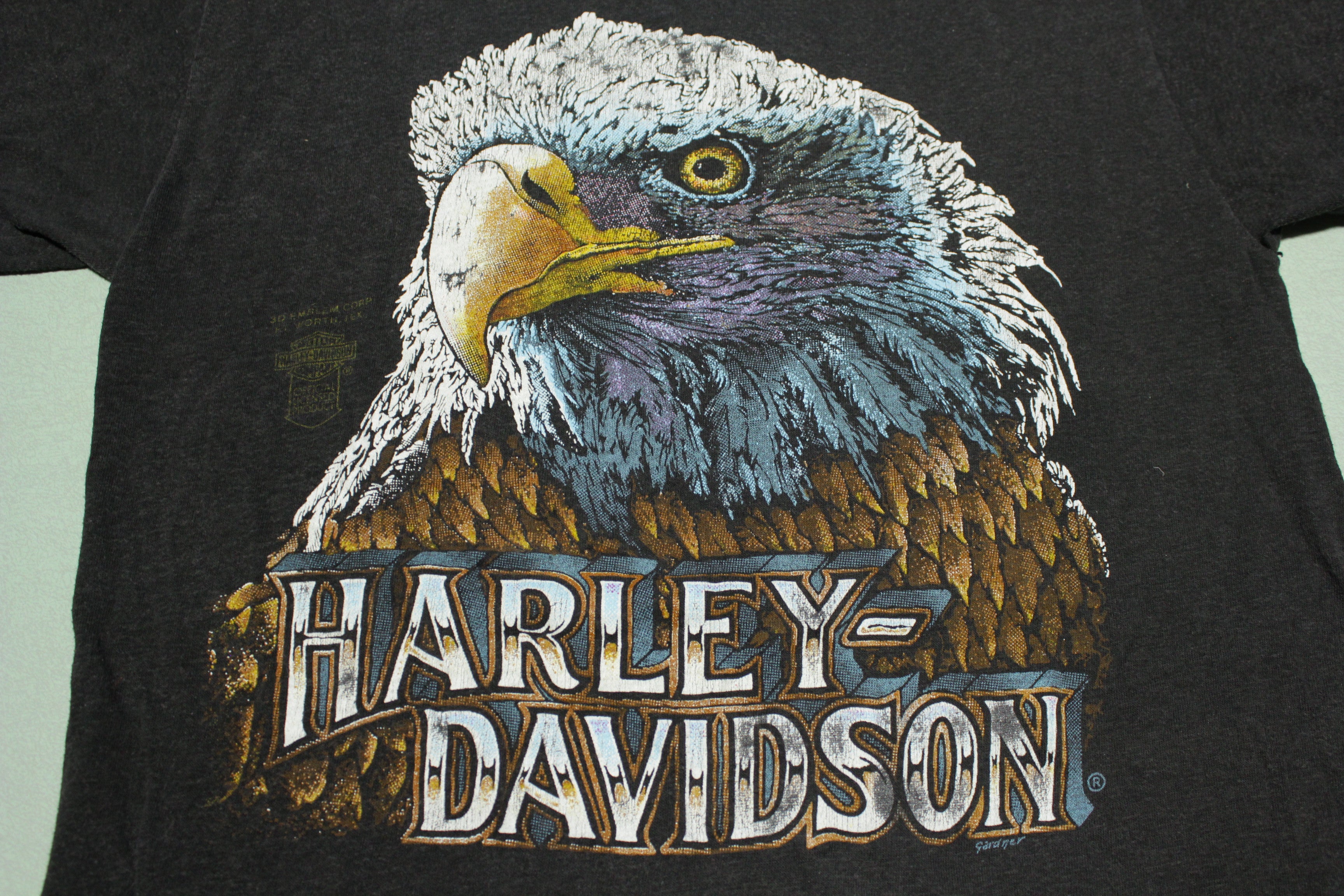 3D Emblem Dave Gardner Bald Eagle Art Harley Davidson Vintage