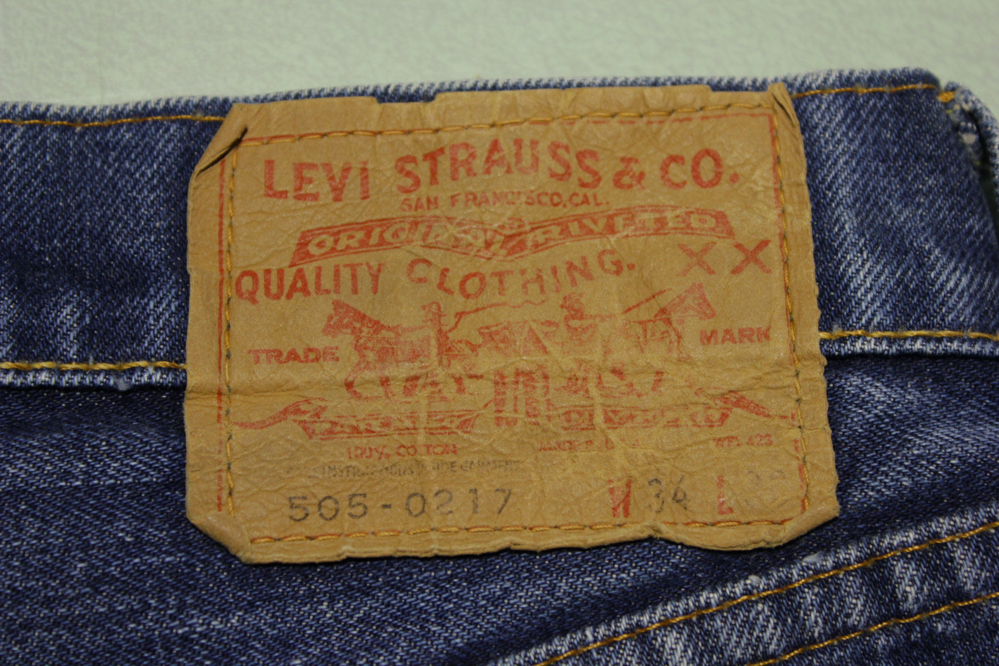 Levis 505-0217 Vintage Big E 60s Selvedge Denim Jeans 505 Made in USA  Single Stitch