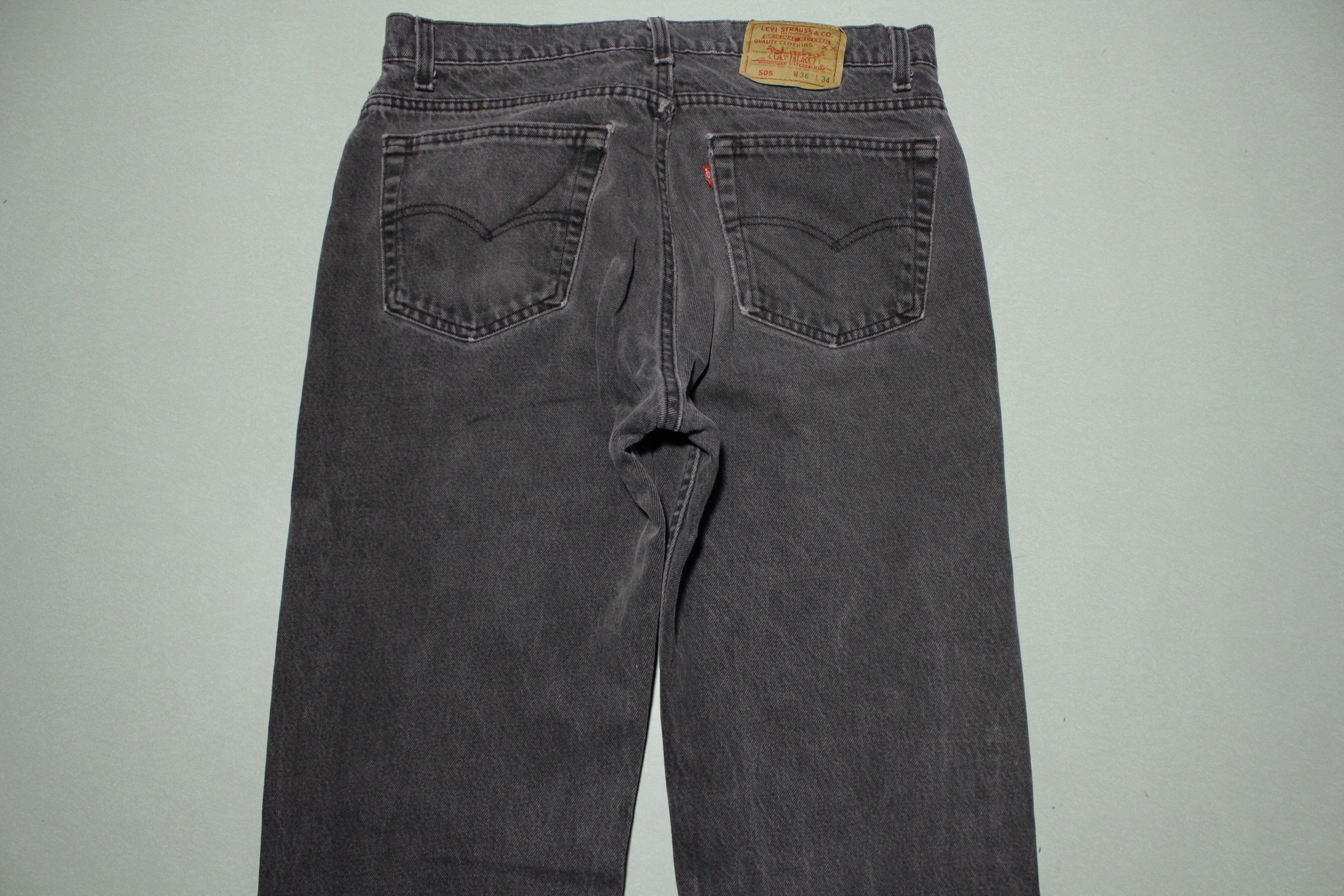 Levis 505 Vintage Gray Faded Black 80s Denim Jeans Made in USA 34 – thefuzzyfelt