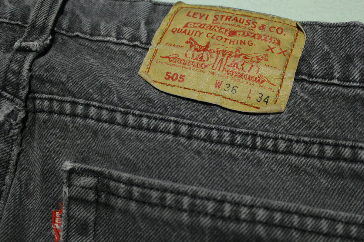 Levis 505 Vintage Gray Faded Black Wash 80s Denim Jeans Made in USA 34 –  thefuzzyfelt