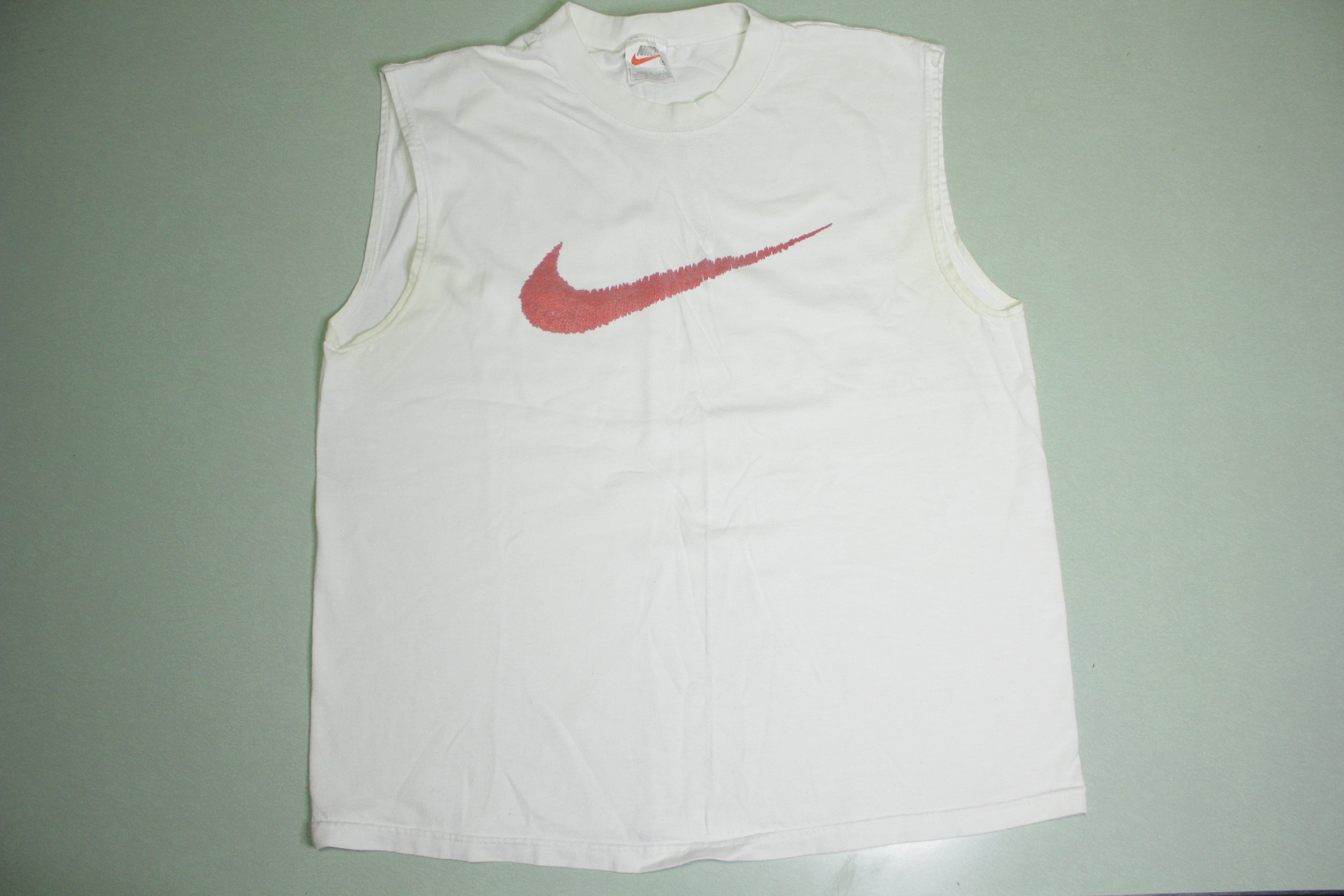 Nike Vintage 90's Made in USA Swoosh Check Mock Collar Cocaine