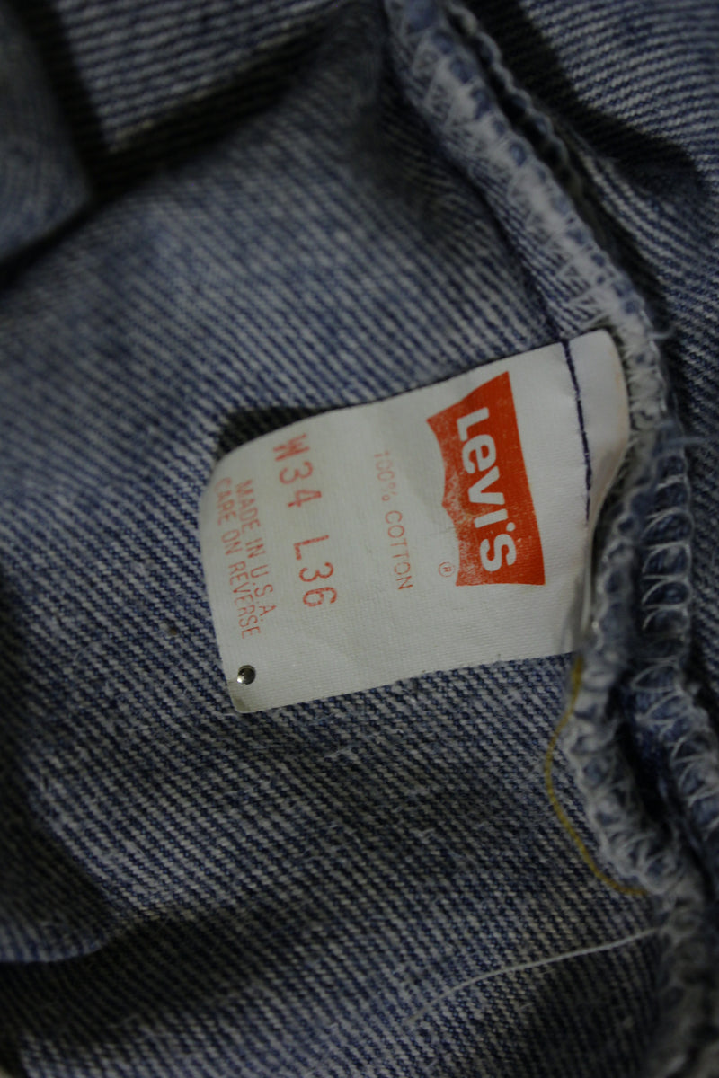 Levis 501 Button Fly 80s Red Tag Made in USA Vintage Faded Denim Jeans ...