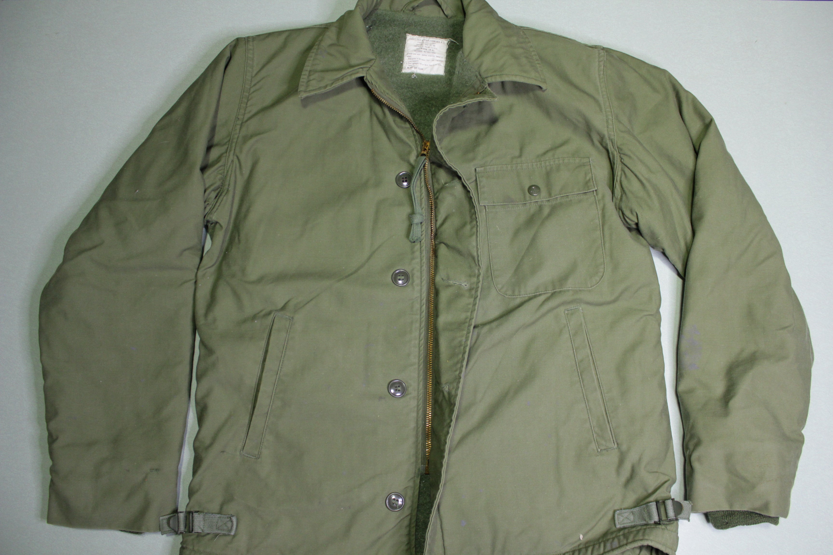 USA Navy A-2 Cold Weather Vintage Deck Jacket Permeable Vietnam