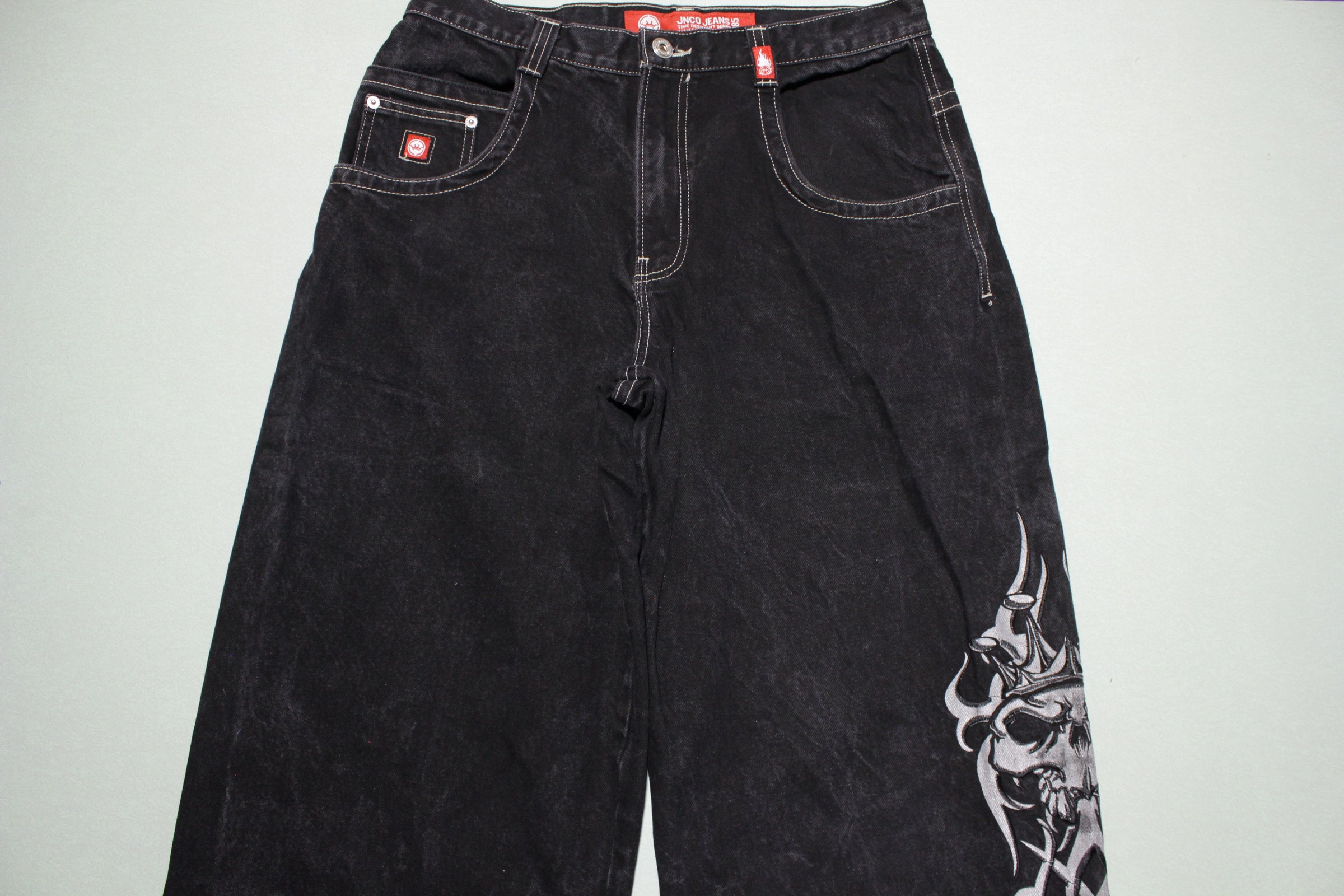 JNCO Men's 90s Rave Emo Skater Jeans 34x30 Tribals Big Crown Pockets B ...