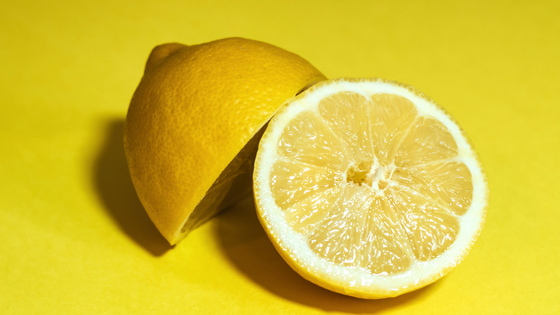 Sliced lemon with fresh smell