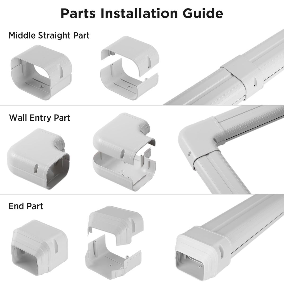 Decorative PVC Line Cover Kit for Mini-Split AC