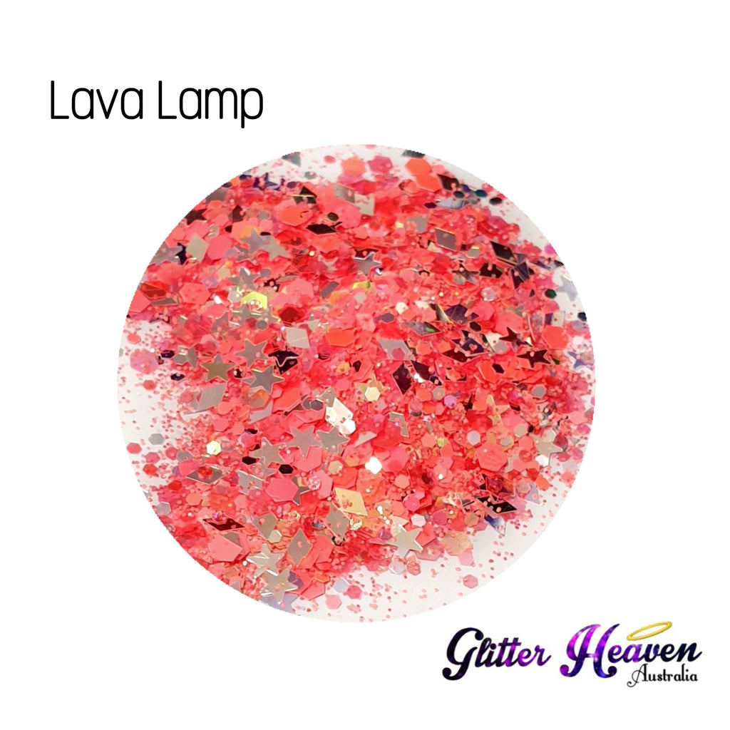 red glitter lava lamp