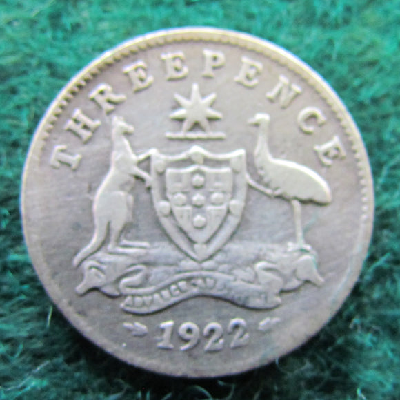 Australian 1922 Threepence King George V Coin