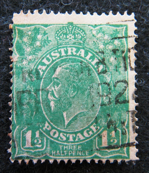 Australian stamp Australian 1913  36 Green 1 1/2d 1 1/2 penny King Ge