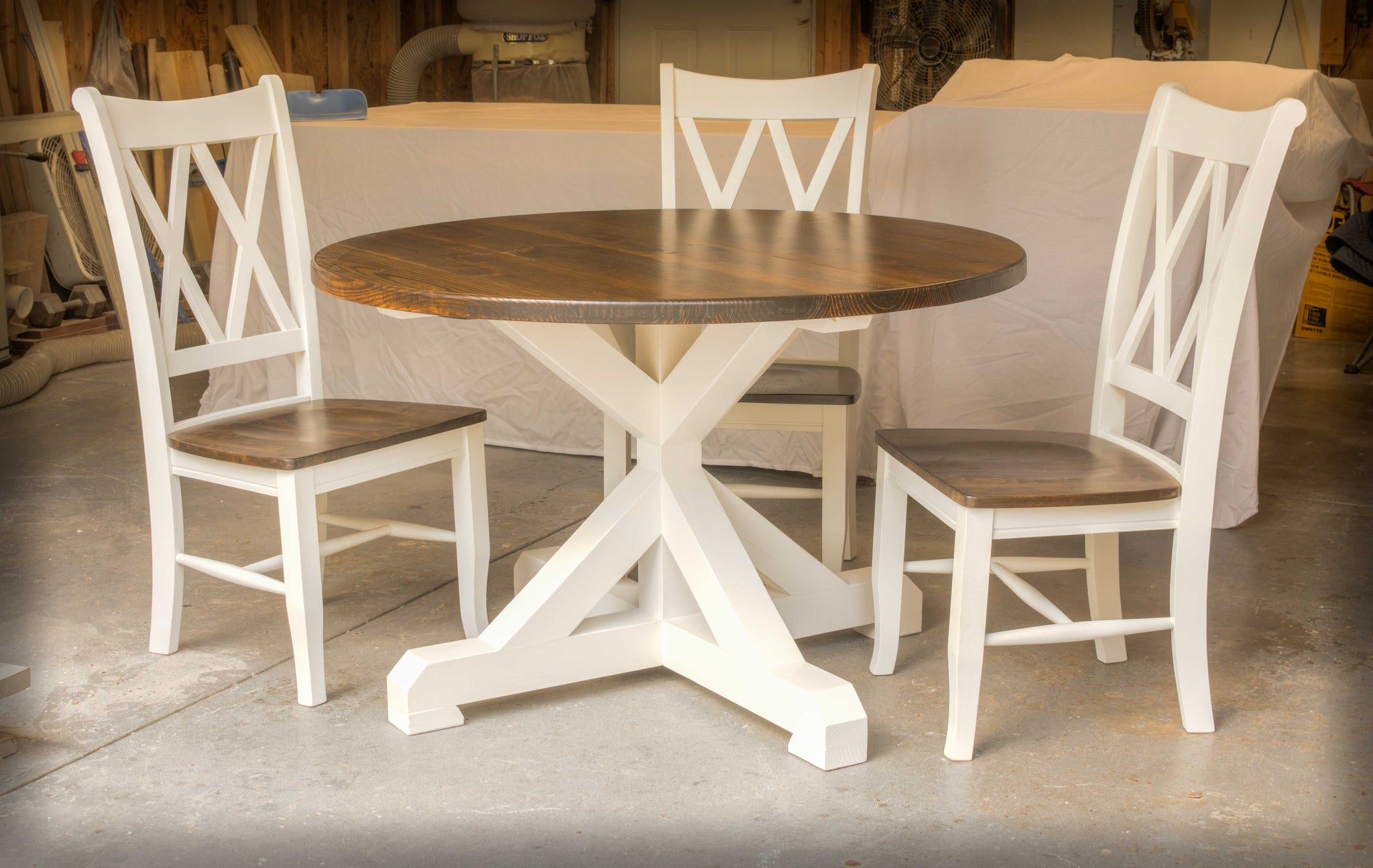 round farmhouse tables  custom made to order  shipped to
