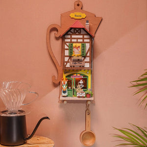Rolife Lazy Coffee House DIY Wall Hanging Miniature House Kit DS020 - Jedidiah Design Store - Diy Backyard Guest House Kit