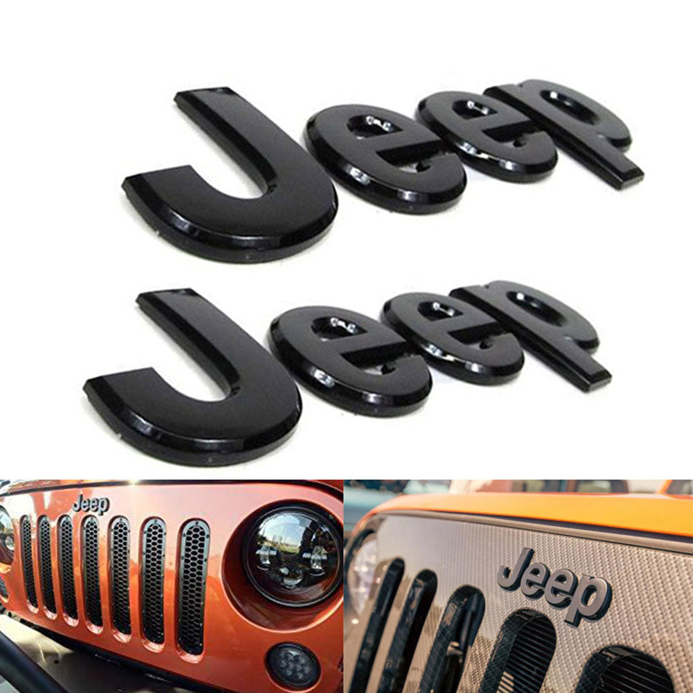 NEW 3D JEEP Matte Black Letters Emblem Logo Sticker Cherokee Wrangler –  AFA-Motors