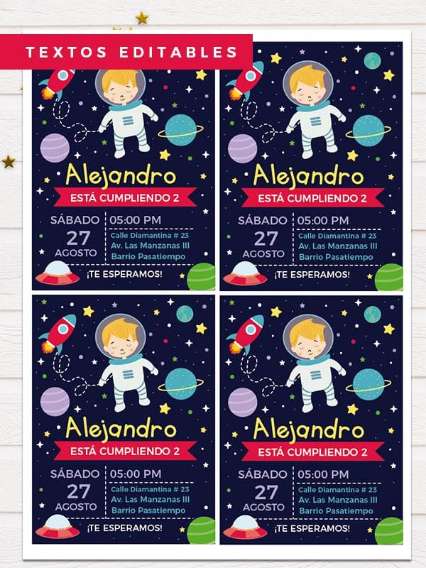 Astronauta - Invitación para imprimir con temática de Galaxia ideal para  fiestas de cumpleaños – Una Fiesta Bonita