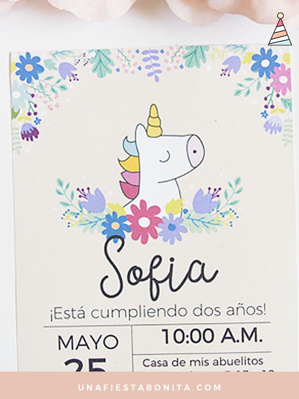 unicornio fiesta invitacion