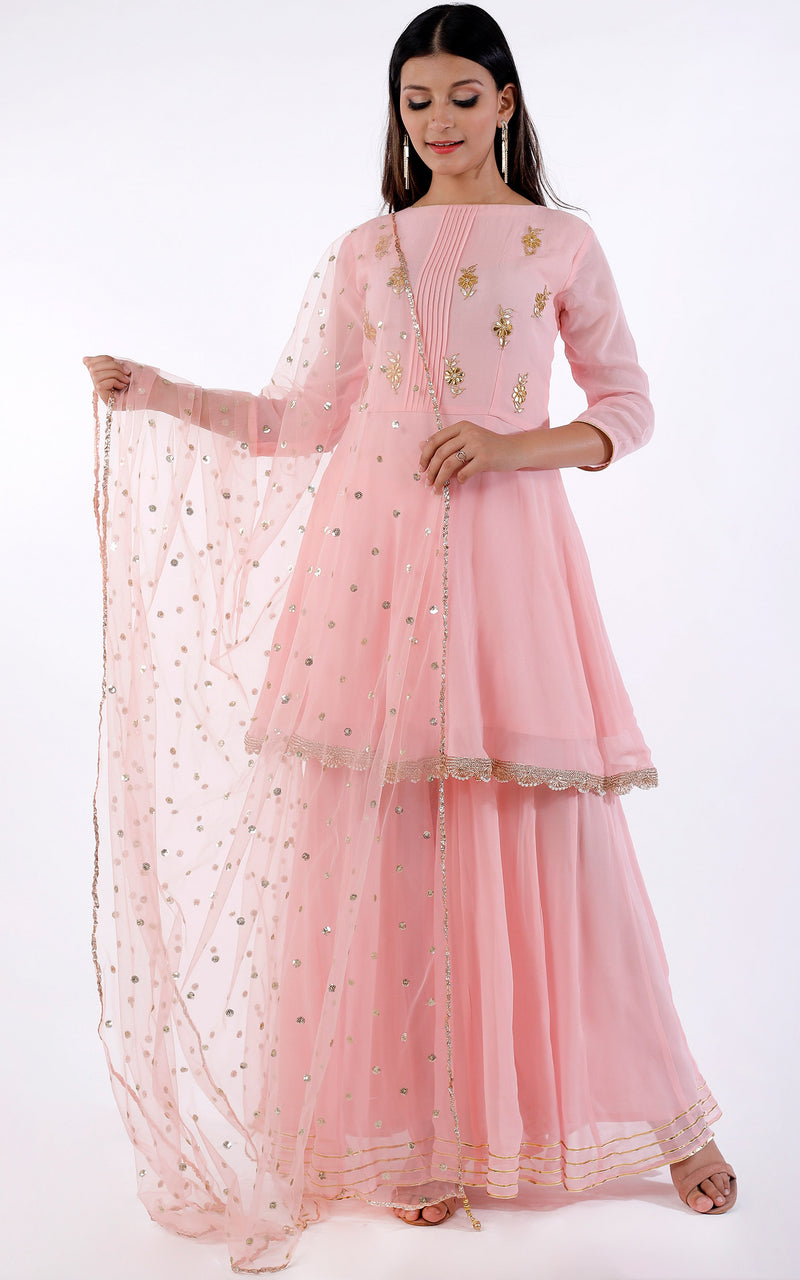 frock style sharara suit