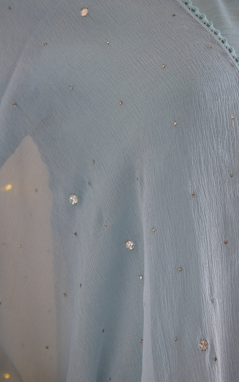 Jade Blue Cotton Silk Kurta Set with Mukaish-work Dupatta – LabelKanupriya