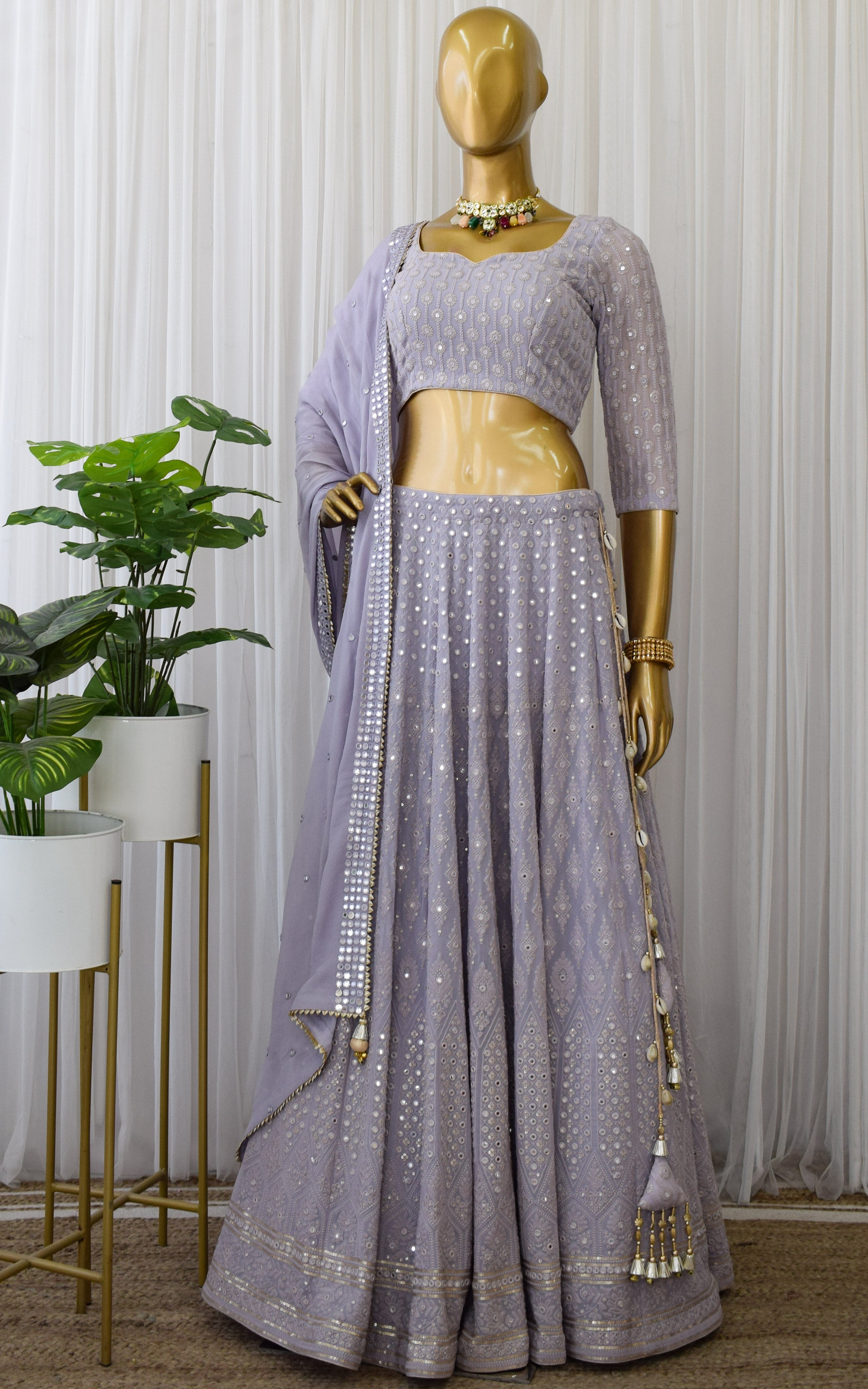 Srishti Dhani Lilac Mirrorwork Shibori Lehenga | Boutique dress designs,  Indian designer outfits, Dresses kids girl