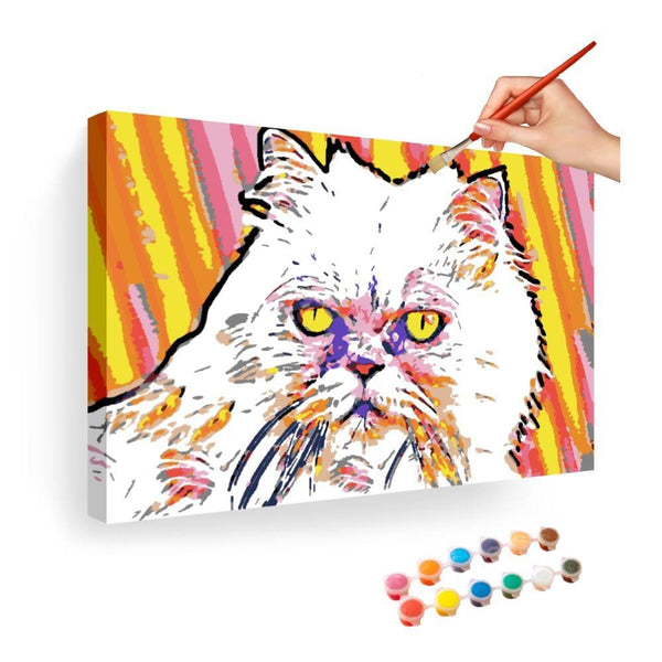 Peinture Par Numero Portrait De Chat Moderne Diy Deco