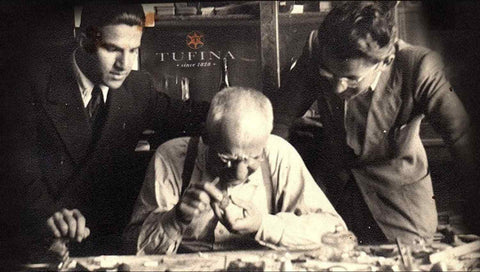 On the left Bahri Tufina | Master Watchmaker - Vintage photo of the predecessors in the Tufina family line of watchmakers.