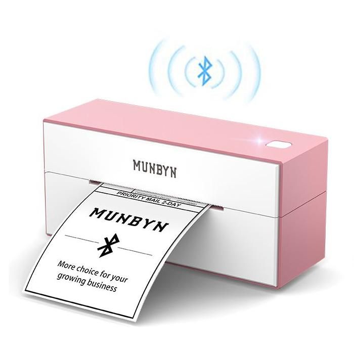 MUNBYN 129S Pink Bluetooth Label Printer