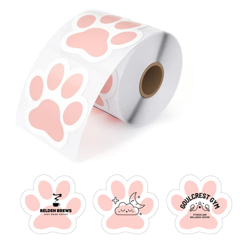 MUNBYN Pet Paw Thermal Sticker Labels | 500 Labels Per Roll