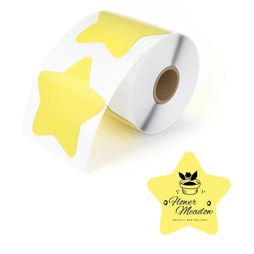 MUNBYN 3x3 Star Shaped Thermal Sticker Labels | 500 Labels Per Roll