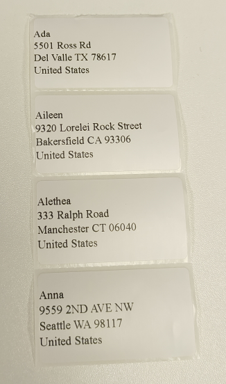 2.25"x1.25" address labels examples