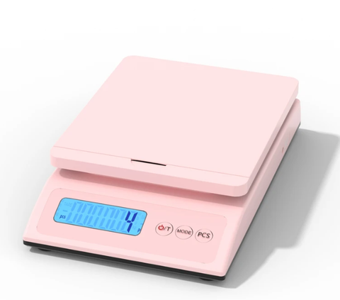 pink shipping postal scale