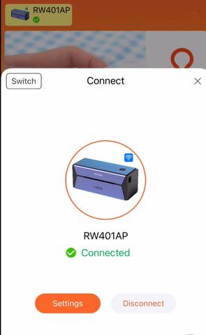 Connect MUNBYN RW401AP to MUNBYN Print App