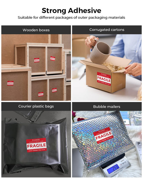 Use fragile labels to indicate that the inside of the package is fragile