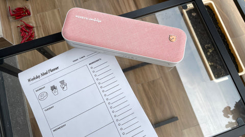Meal planner with A4 thermal label printer