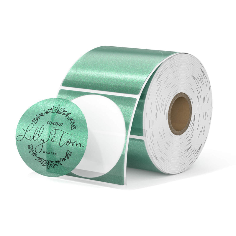 MUNBYN Geen Glitter Round Thermal Labels