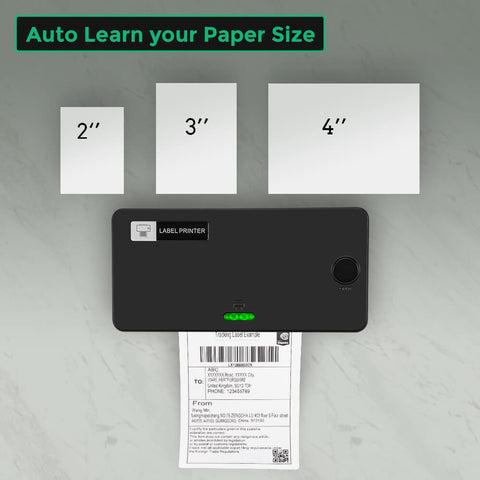auto learn label size and print labels using MUNBYN thermal label printer