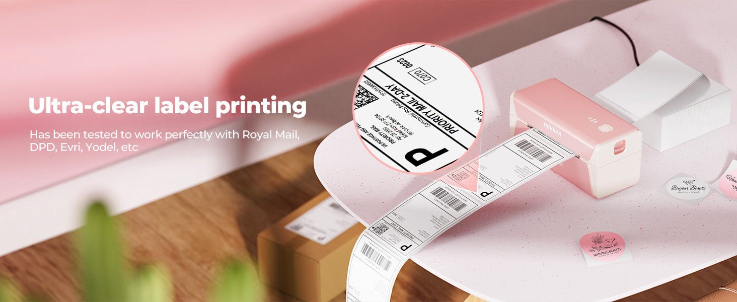 The MUNBYN P44S WiFi shipping label printer P44S is ideal for regular printing and sellers needing high-resolution shipping labels.